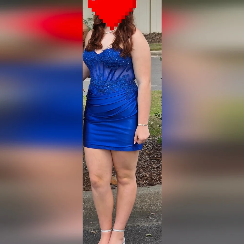 Bella Divine Corset Dress, Cobalt Blue, Size 10, Prom Dress / HOCO - Picture 14 of 14